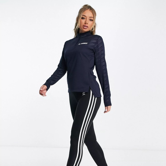 Adidas terrex half-zip long sleeve, legend ink, small - Picture 2 of 8
